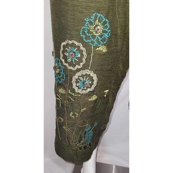 Silkland 100% Silk Floral Embroidered Capris - Size 18W - Picture 8 of 11